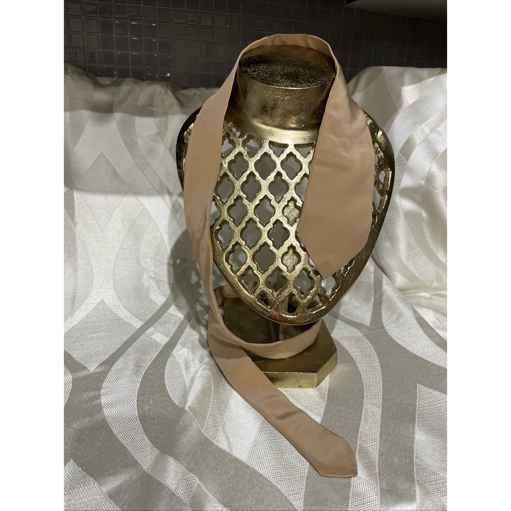 Henri Christian Tan Solid 100% Silk Handmade In Italy Short Standard Width Tie